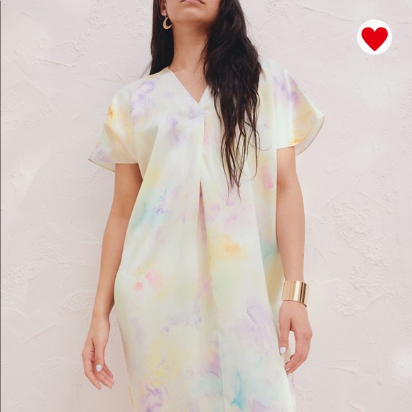 H&M Dresses & Skirts - ISO, NOT FOR SALE H&M satin kaftan pink floral/pastel